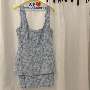 Amanda Uprichard Light Blue Floral Dress